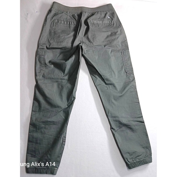 Eddie‎ Bauer Women Pants Size 8 Mility Green Cargo Capri Hiking Cotton Blend - Picture 4 of 11